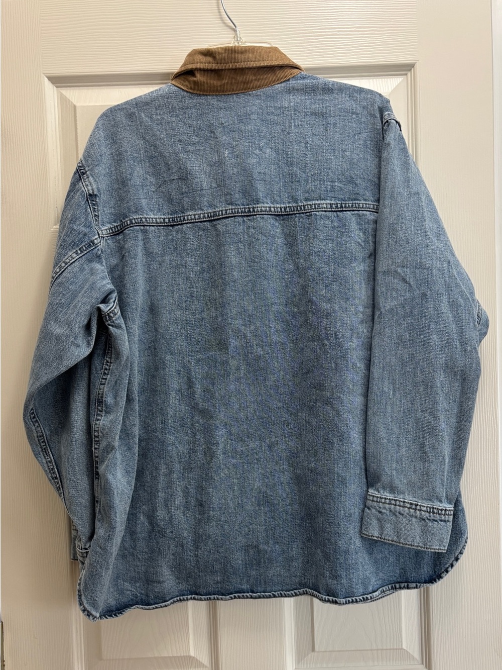 Universal Thread XXL Denim Barn Jacket Corduroy Collar Blue Button Front - Picture 3 of 6